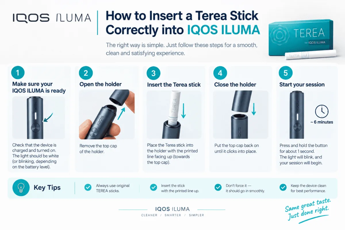 How to insert a Terea stick correctly into IQOS ILUMA