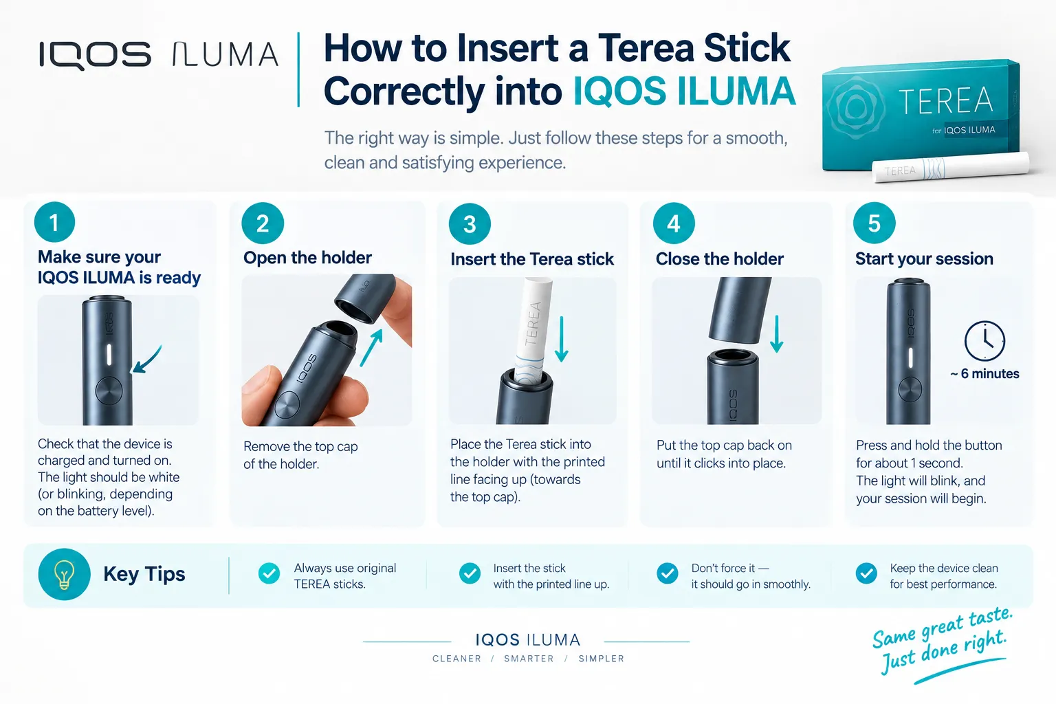 How to insert a Terea stick correctly into IQOS ILUMA