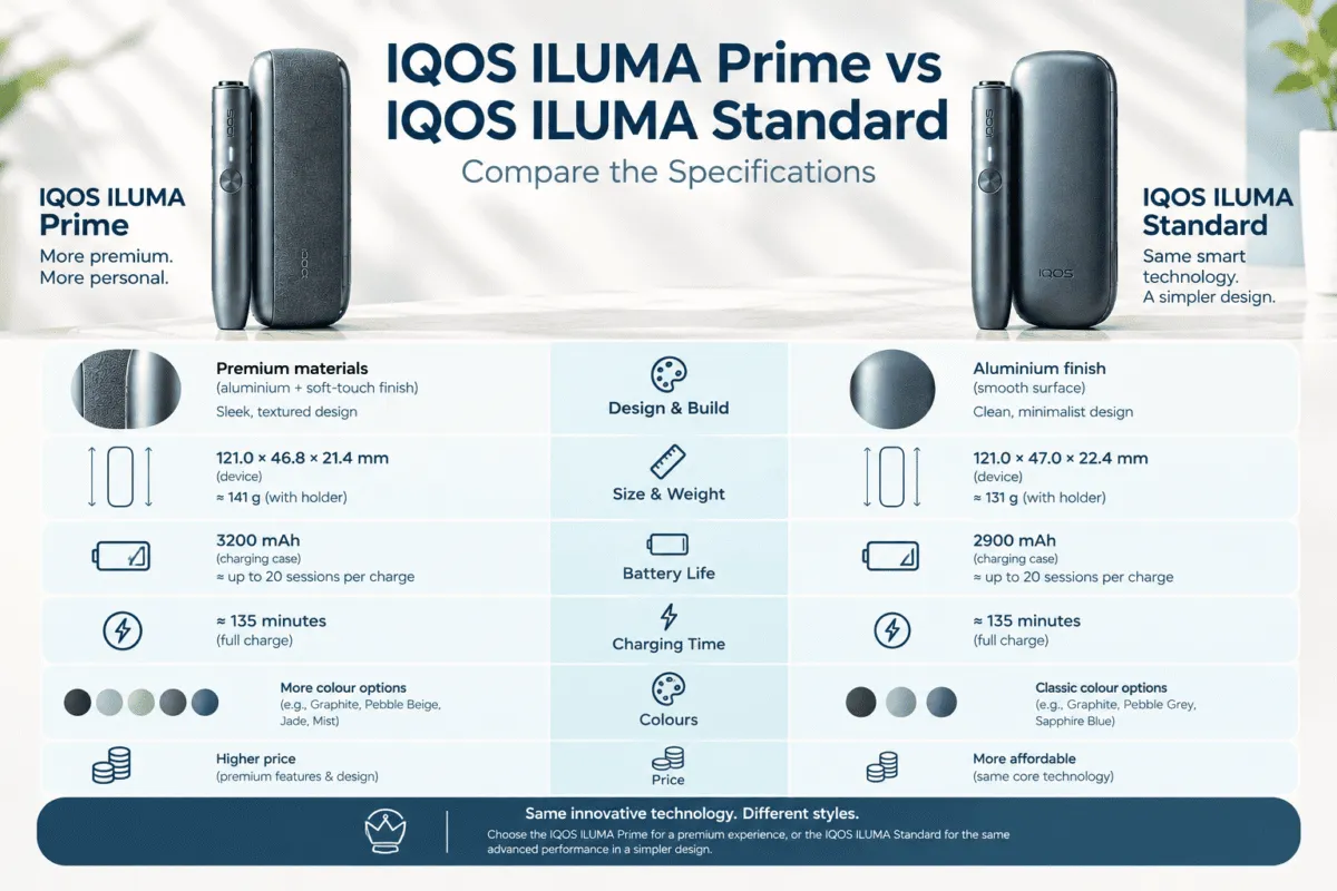 IQOS Iluma Prime vs IQOS Iluma Standard: Which one is best?