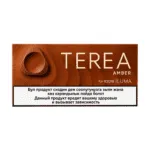 TEREA Amber Kyrgyzstan heated tobacco sticks pack for IQOS ILUMA on white background