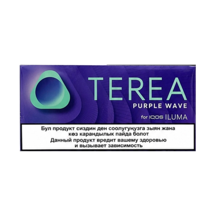 TEREA Purple Wave Kyrgyzstan heated tobacco sticks pack for IQOS ILUMA on white background