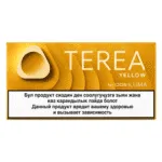 TEREA Yellow Kyrgyzstan heated tobacco sticks pack for IQOS ILUMA on white background