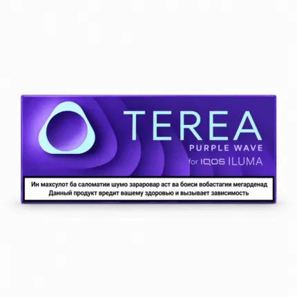 IQOS TEREA Purple Wave Tajikistan purple tobacco stick pack with nicotine warning